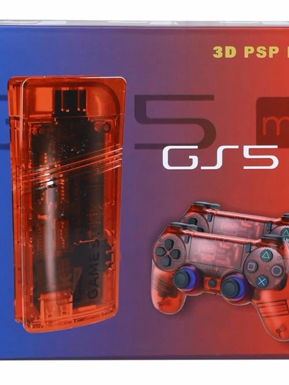 GS5 Mini Portable Gaming Console - Transparent Red